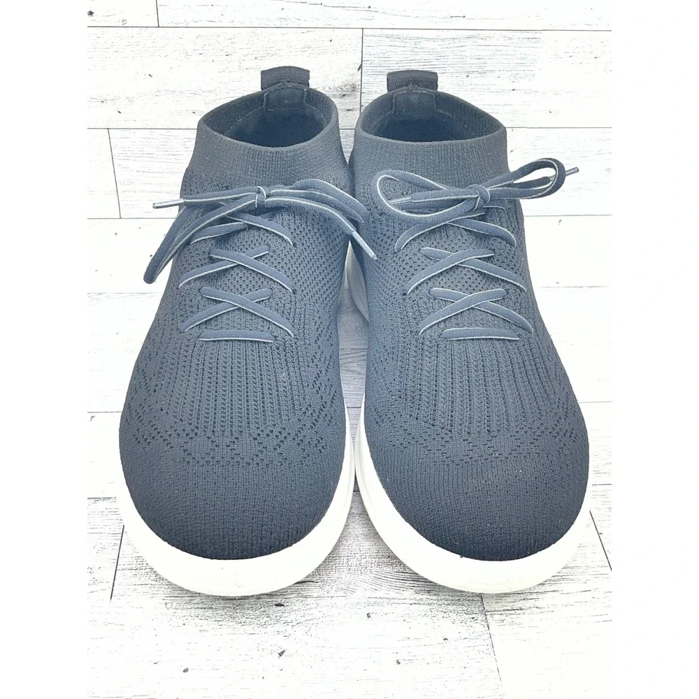 FitFlop Uberknit Black High Top Stretch Knit Sneakers Women‎ Size 8.5 E37-001